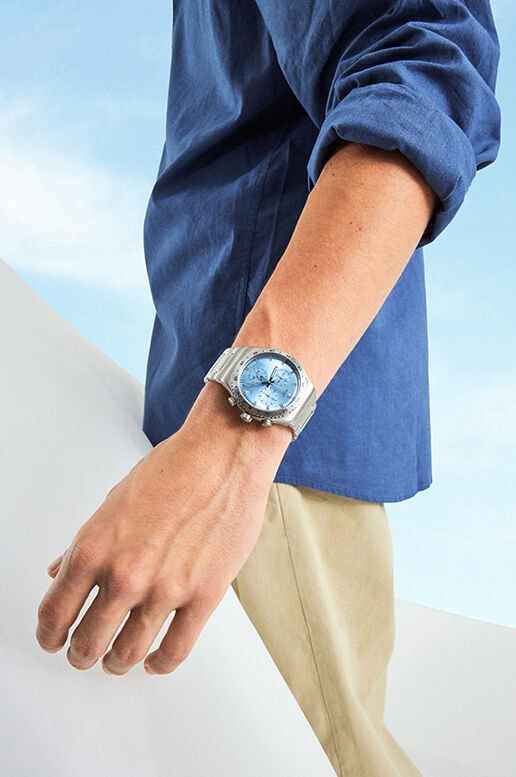 Swatch 良好程度 レア swatch スウォッチ AG1997 スケルトン 純正LARGEメタルフリーバンドブレス クオーツ ボーイズ 腕時計
