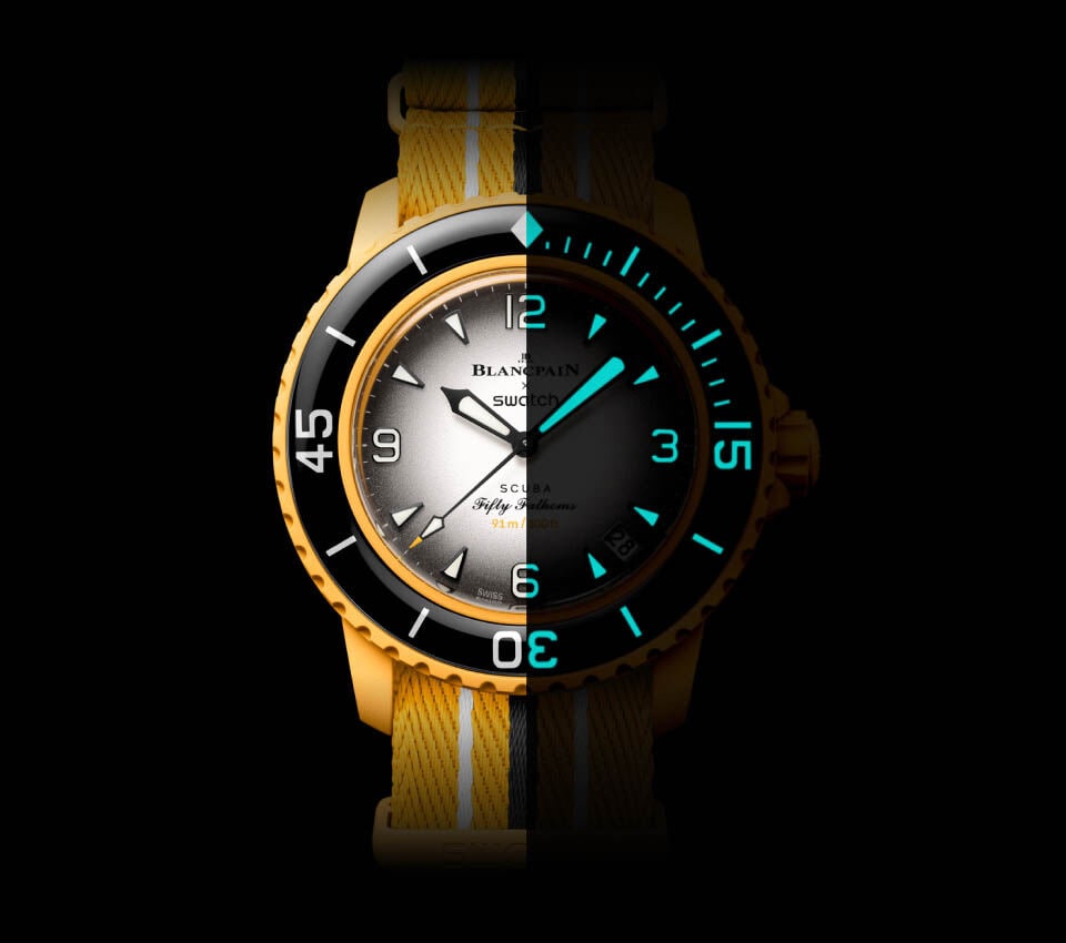 Swatch スウォッチ ボーイズ パシフィックオーシャン SO35P100 ブランパン コラボ 裏スケ ホワイト ナイロンベルト 自動巻き 腕時計  送料無料